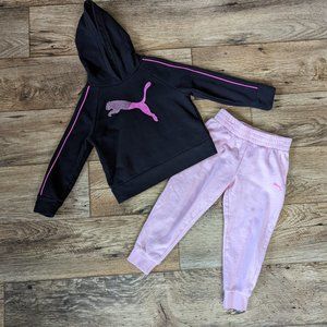 Puma Pink & Black Sweatsuit  size 4T